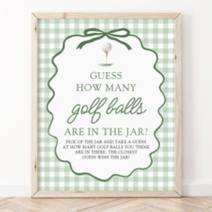 Póster Suposición de Golf Verde Cuántas Pelotas de Golf B