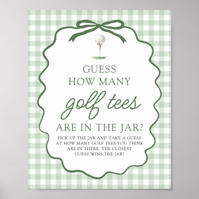 Póster Suposición de Golf Verde Cuántos soportes de Golf  (Frente)