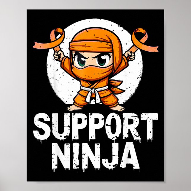 Póster Support Ninja Multiple Sclerosis Awareness Orange  (Frente)