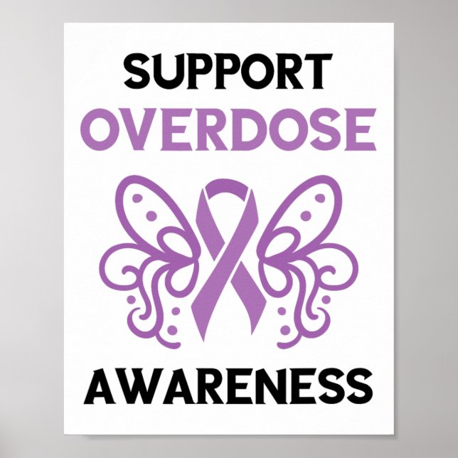 Póster Support Overdose Purple Ribbon Overdose Awareness  (Frente)