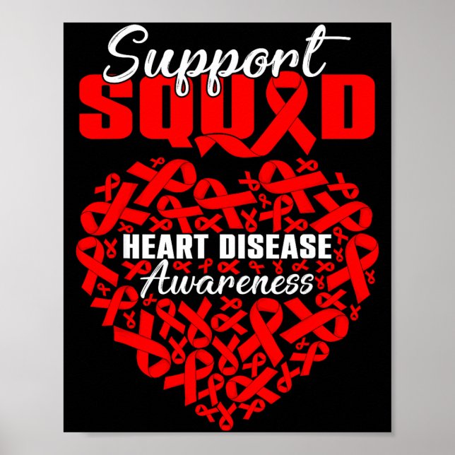Póster Support Squad Heart Disease Awareness Heart &amp;  (Frente)