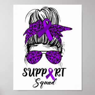 Póster Support Squad Messy Bun Purple Warrior Heimerheime
