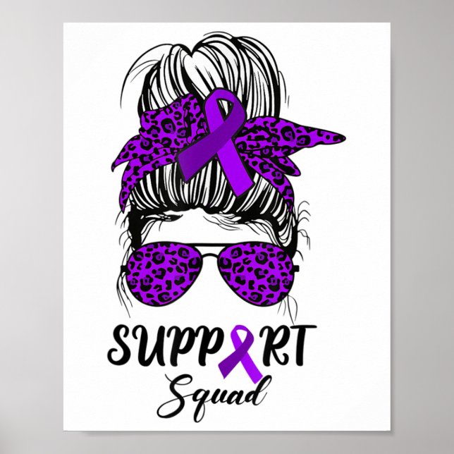 Póster Support Squad Messy Bun Purple Warrior Heimerheime (Frente)