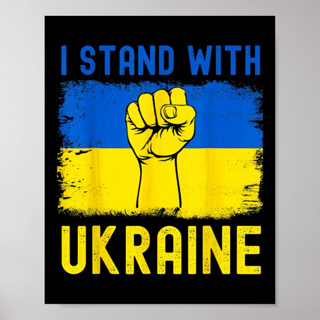 Póster Support Ukraine Flag I Stand With Ukraine  (Frente)