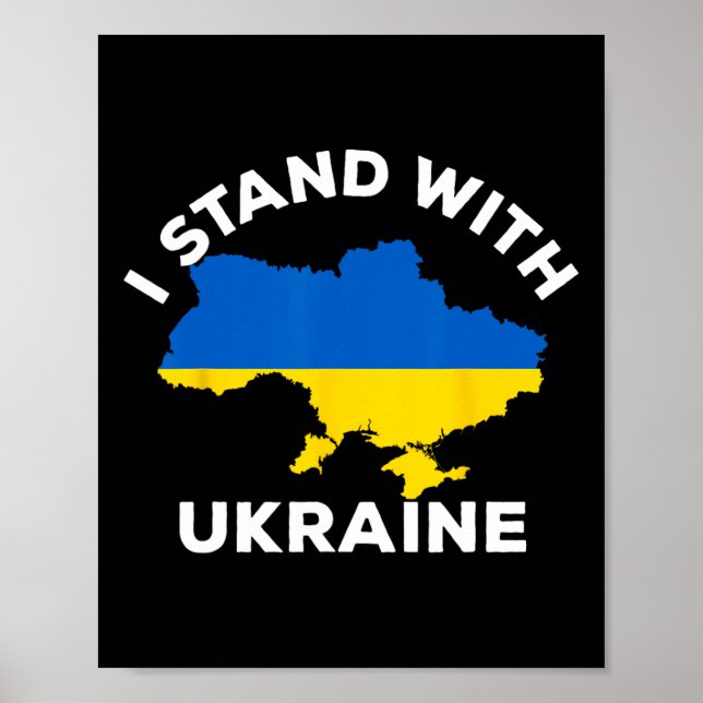 Póster Support Ukraine I Stand With Ukraine Ukrainian Map (Frente)