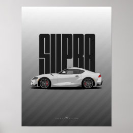 Póster Supra MK5 - Coche deportivo plateado