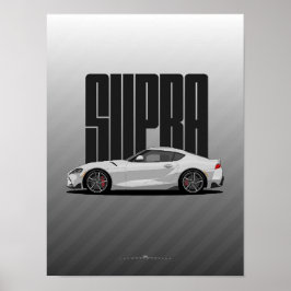 Póster Supra MK5 - Coche deportivo plateado