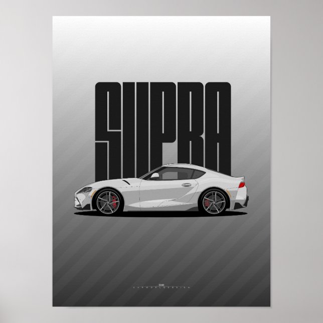 Póster Supra MK5 - Coche deportivo plateado (Frente)