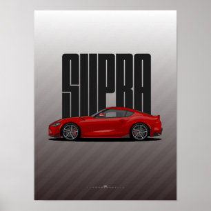 Póster Supra MK5 - Red Sports Car