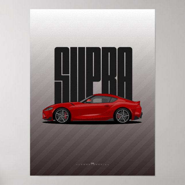 Póster Supra MK5 - Red Sports Car (Frente)