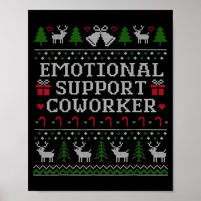 Póster Suprt Coworker Retro Ugly Christmas Saying Quote  (Frente)