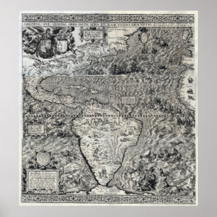 Póster Sur y parte de Norteamérica - Panorámico