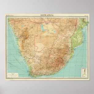 Póster Suráfrica con las rutas de envío