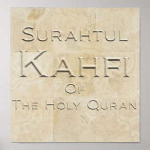 Póster Surahtul Kahfi en piedra travertina