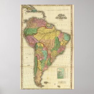Póster Suramérica en 1823