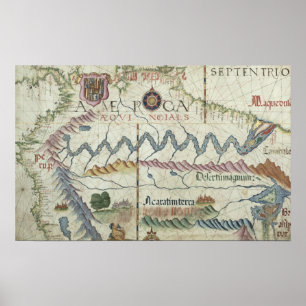 Póster Suramérica septentrional, detalle del mundo