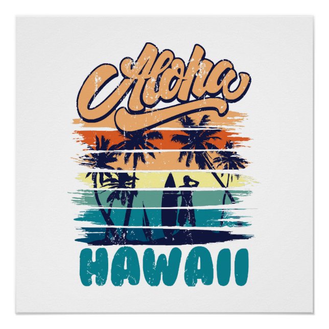 Póster Surf - Aloha Hawái (Anverso)
