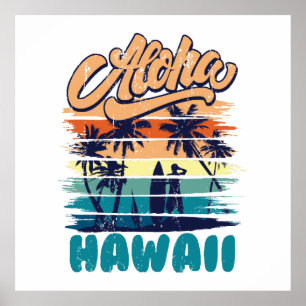 Póster Surf - Aloha Hawái