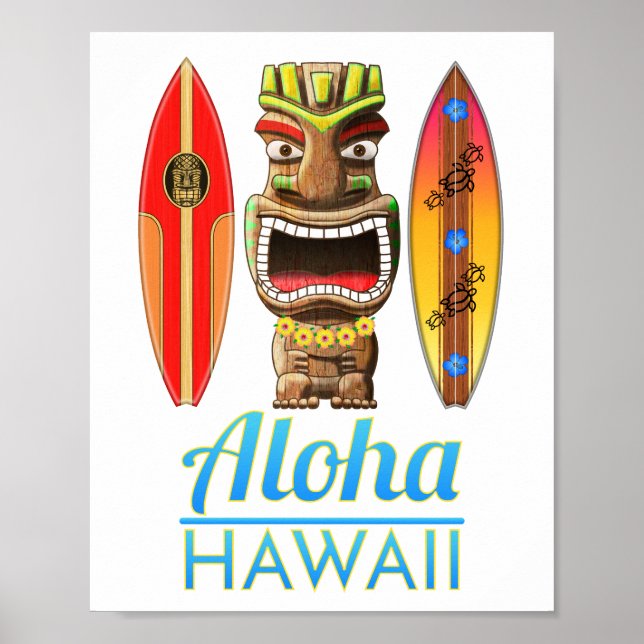 Póster Surf Aloha Hawaii Hawaii (Frente)