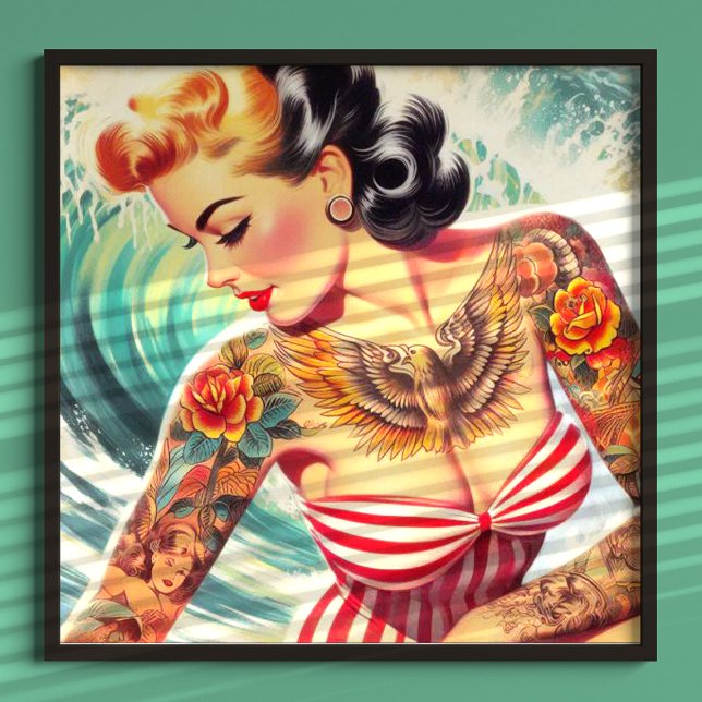 Póster Surf Beach Pin-up (Subido por el creador)