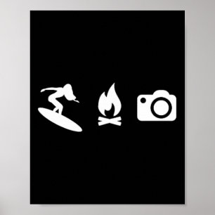 Póster Surf, Camp, Snap - Iconos de Deportes Extremos Chi