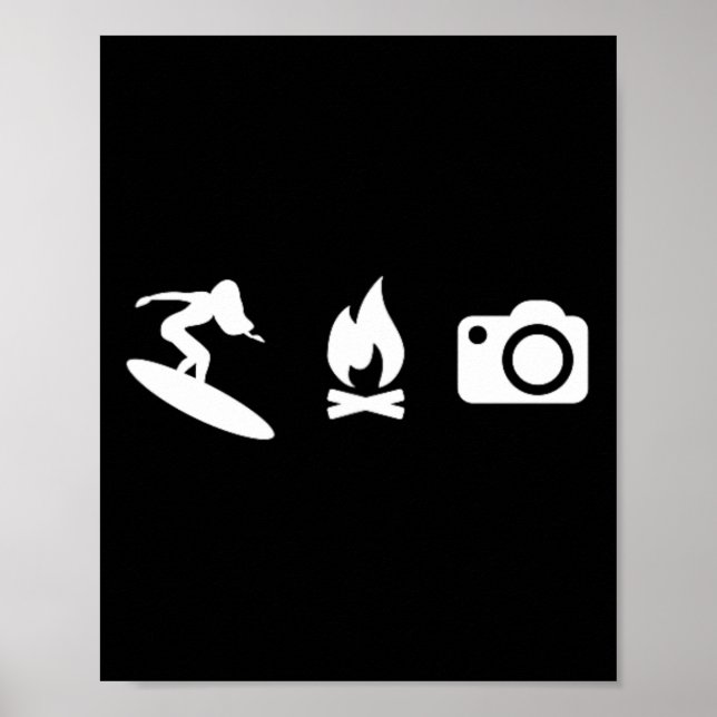Póster Surf, Camp, Snap - Iconos de Deportes Extremos Chi (Frente)