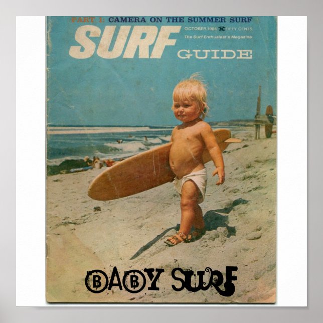 Póster surf de bebé, Baby Surf (Frente)