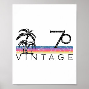 Póster Surf de Época 1970 Atardecer del Océano Pacífico C