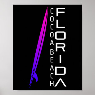 Póster Surf en Florida - Cocoa Beach - Surfista con estil