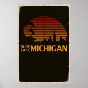 Póster ¡Surf Lake Michigan!