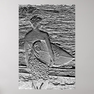 Póster Surf Metalizado