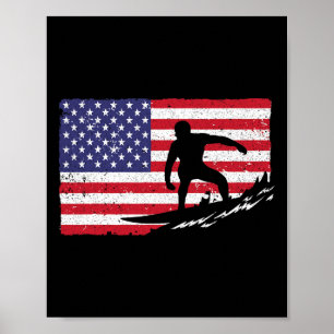 Póster Surf Para Hombres Mujeres 4 De Julio Bandera Estad