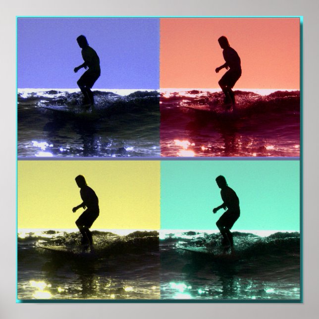 Póster Surf Popart, Copyright karen j. Williams (Frente)