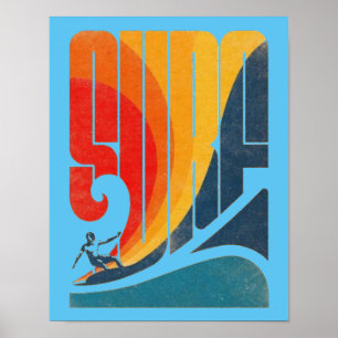 Póster Surf, poster de surf vintage, Surf wall art
