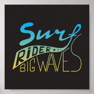 Póster Surf Rider Big Waves