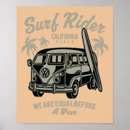 Póster Surf Rider California Beach Poster