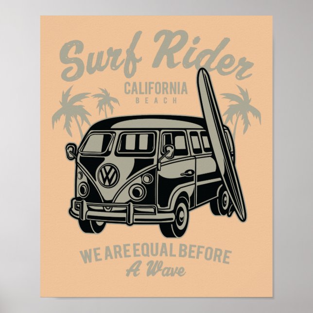 Póster Surf Rider California Beach Poster (Frente)