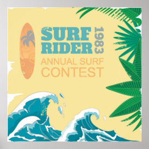 Póster Surf Rider Surf Contest 1983