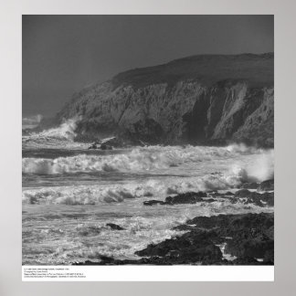 Póster Surf y Rocas cerca de la estación Bodega, 1966