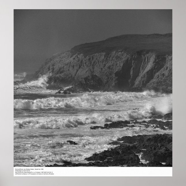 Póster Surf y Rocas cerca de la estación Bodega, 1966 (Frente)
