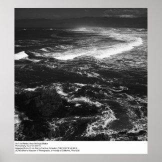 Póster Surf y Rocas, cerca de la estación de Bodega por A