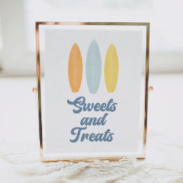 Póster Surfboard Cumpleaños Fiesta Dulces y Tratamientos