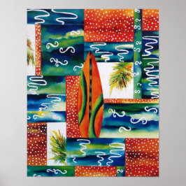 Póster Surfboard naranja