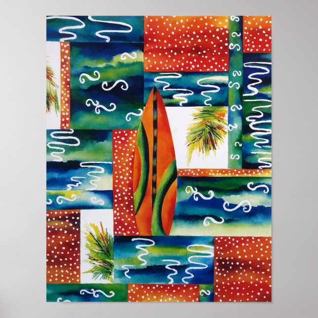 Póster Surfboard naranja (Frente)