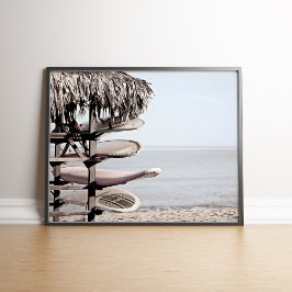 Póster Surfboards on the Beach Poster Print