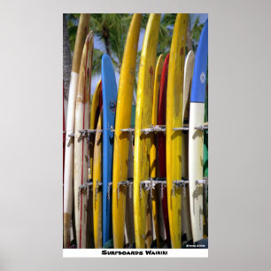 Póster Surfboards Waikiki