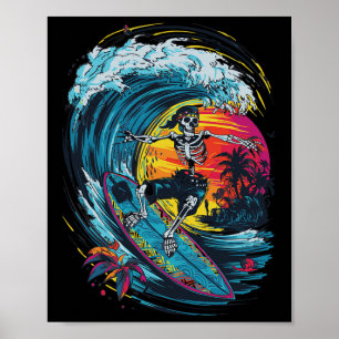 Póster Surfeo de Esqueleto 
