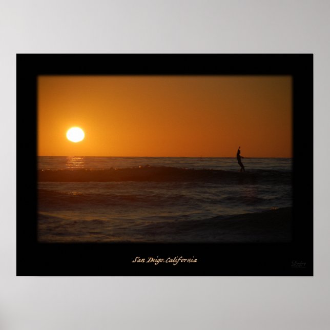 Póster Surfer de atardecer (Frente)