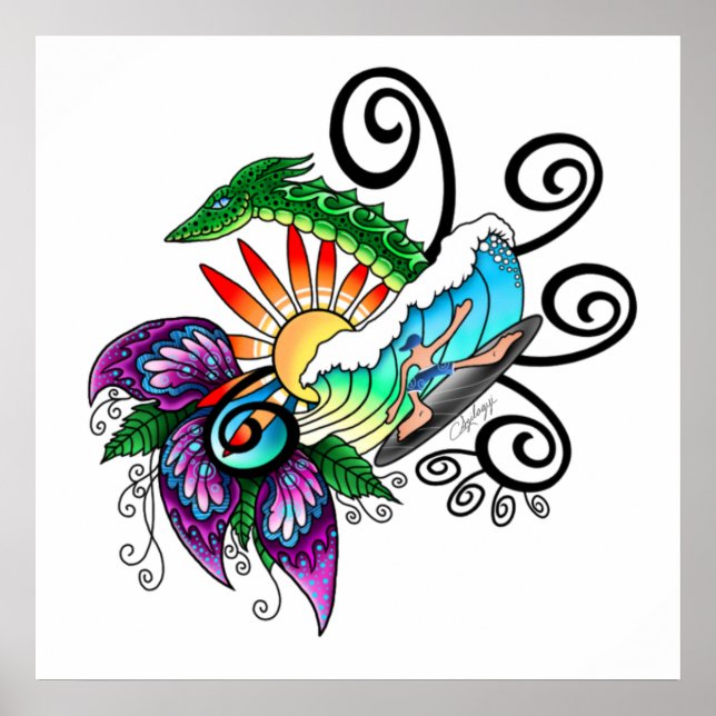 Póster Surfer Dude Personalizado (Frente)