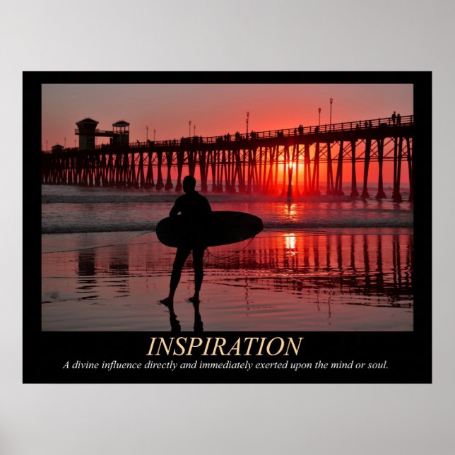 Póster Surfer Sunset Inspiration Poster (Frente)